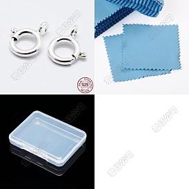 24Pcs 925 Sterling Silver Spring Ring Clasps, Ring, with 925 Stamp