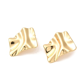 Twist Rectangle 304 Stainless Steel Stud Earrings for Women