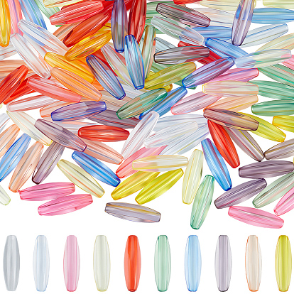 160 шт 10 цвета прозрачные акриловые бусины, рис