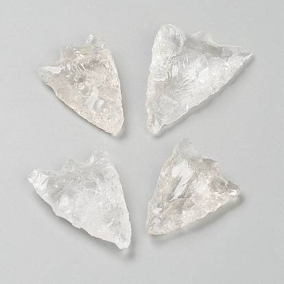 Rough Raw Natural Quartz Crystal Beads, No Hole/Undrilled, Triangle
