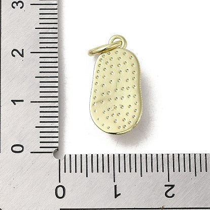 Brass Micro Pave Cubic Zirconia Pendants, with Enamel, with Jump Ring, Real 18K Gold Plated, Shoes