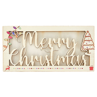 Деревянный прямоугольный держатель для денег на рождественскую тематику, держатель фестивальных денег