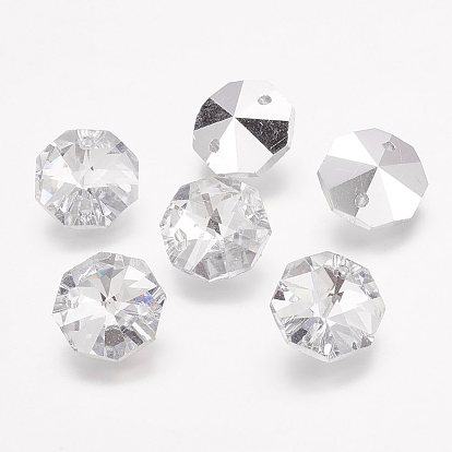 Соединители стеклянные ссылки, граненые, для люстры призматическая цепочка из бусин, украшение ювелирных изделий своими руками, восьмиугольник