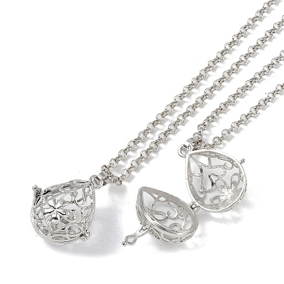 Brass Pendant Necklaces, Iron Rolo Chains, Teardrop