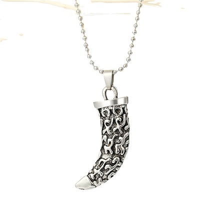 Punk Wolf Fang Couple Necklace Men's Jewelry Dog Tooth Pendant