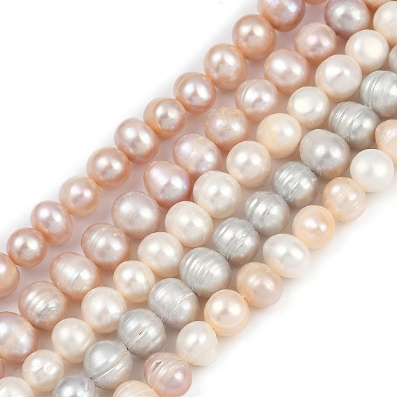 Нити из натурального культивированного пресноводного жемчуга, картофель