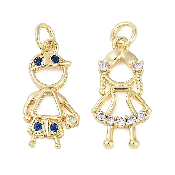 Подвеска из латуни с микропаве из кубического циркония, без свинца и без кадмия, долговечный, шармы в форме человека , с целью перехода в кольце