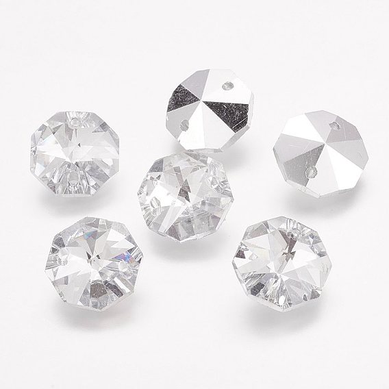 Соединители стеклянные ссылки, граненые, для люстры призматическая цепочка из бусин, украшение ювелирных изделий своими руками, восьмиугольник