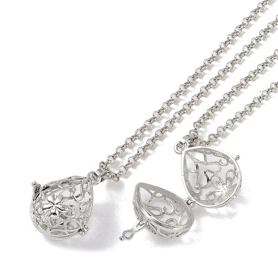 Brass Pendant Necklaces, Iron Rolo Chains, Teardrop