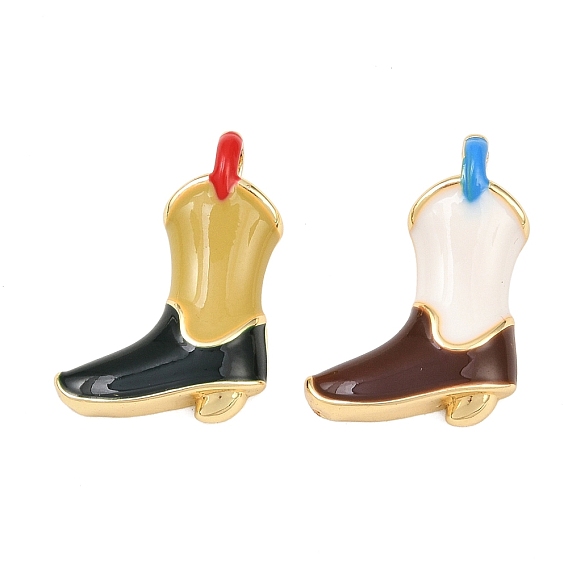 Латунь эмаль подвески, обуви, реальный 18 k позолоченный