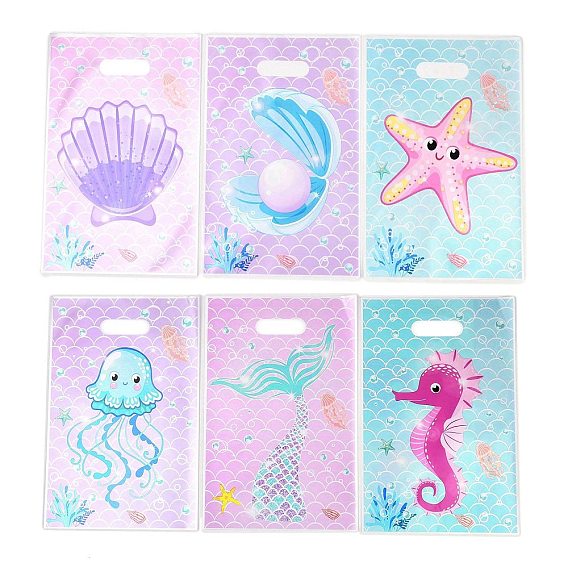 Пластиковые упаковочные пакеты с морской тематикой, прямоугольные