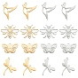 16Pcs 8 Style 201 Stainless Steel Pendants, Laser Cut, Mixed Shape