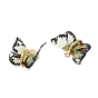 Transparent Resin Pendants, Butterfly Charms with Golden Plated Alloy Findings