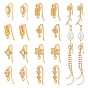 Brass Micro Pave Clear Cubic Zirconia Star Earring Hooks, Long-Lasting Plated, Nickel Free, with Loop