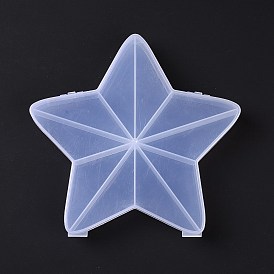 10 Grids Transparent Plastic Box, Star Shaped Bead Containers for Small Jewelry and Beads