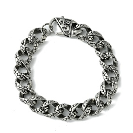 304 Stainless Steel Snake Skin Twisted Chain Bracelets for Women Men