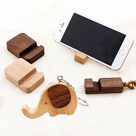 Log mobile phone holder creative personality small and exquisite carry wooden mobile phone bracket key chain