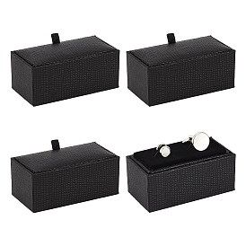 Пластиковые 2 коробки для хранения подарочных запонок, бархатом внутри, прямоугольные