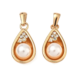 304 подвески из нержавеющей стали и АБС-пластика с имитацией жемчуга, слезинки, со стразами