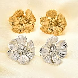 304 из нержавеющей стали серьги, цветок