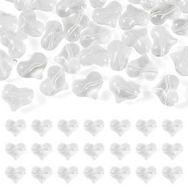 30 прозрачные стеклянные бусины, сердце