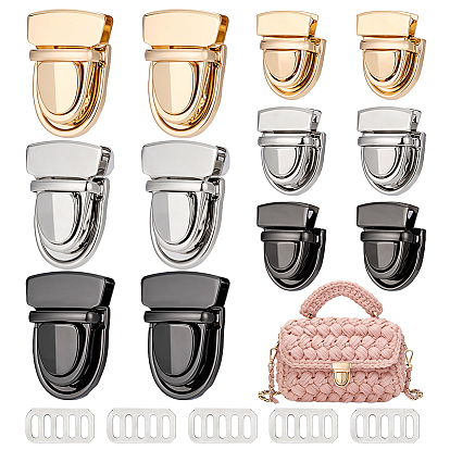 12Pcs 6 Styles Alloy Purse Lock Clasps, Turn Lock Closure for DIY Handbag & Craft Projects