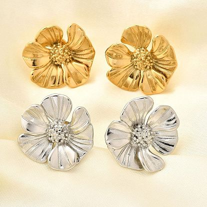 304 из нержавеющей стали серьги, цветок