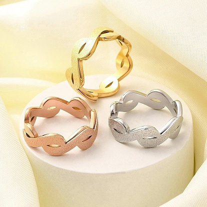 Текстурированная бесконечность 304 перстень из нержавеющей стали для женщин, ионное покрытие (ip)