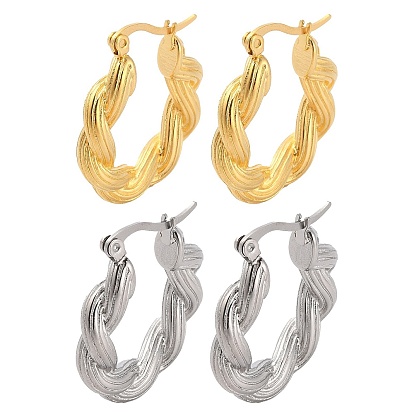 Серьги из 304 нержавеющей стали, кольцо из веревки