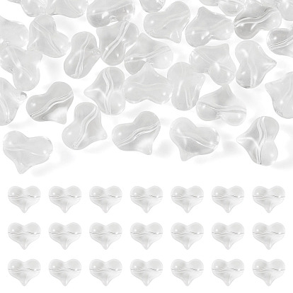 30 прозрачные стеклянные бусины, сердце