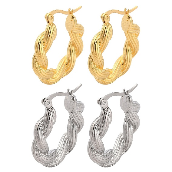 Серьги из 304 нержавеющей стали, кольцо из веревки