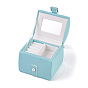 Wooden Jewelry Storage Box, with Paperboard, Plastic, Velvet and Sponge, Covered with PU Leather