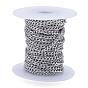 304 Stainless Steel Twisted Chains Curb Chain for Men's Necklace Making, Unwelded