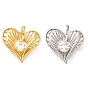 Латунные микро проложить кубического циркония подвески, без кадмия и без свинца, полые прелести сердца