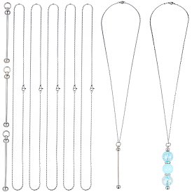 6 шт. 304 ожерелья из нержавеющей стали с цепочкой, с 6шт. железных прутьев, брелоков с бусинами