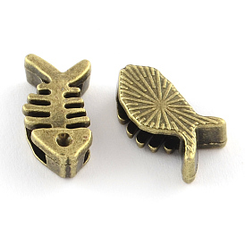 Тибетский стиль настройки елочка сплав горный хрусталь слайд очарование, без кадмия и без свинца, 16.5x9x5 мм, отверстие: 11x3 мм , подходит для 2 мм стразов , около 591 шт / 1000 г