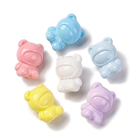 Baking Painted Opaque Acrylic Beads, Bear