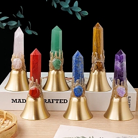 Natural Gemstone Bell Display Decoration, for Home Office Desktop Decoration