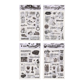 Черно-белые серии наклеек с картинками, декоративные наклейки, для ноутбука, планировщики, альбом для вырезок