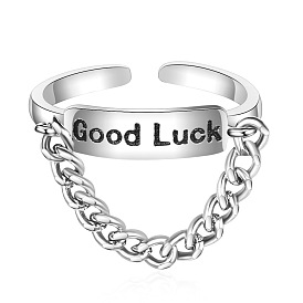 Vintage Style Chain Ring with Open Design for Women's Index Finger - Good Luck Statement Jewelry
