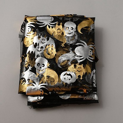 Сетчатая ткань из полиэстера на тему Хэллоуина, аксессуары для одежды, узор черепа и летучей мыши
