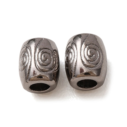 Tibetan Style Alloy Beads, Lead Free & Cadmium Free, Barrel, about 7mm long, 6mm wide, hole: 2.5mm