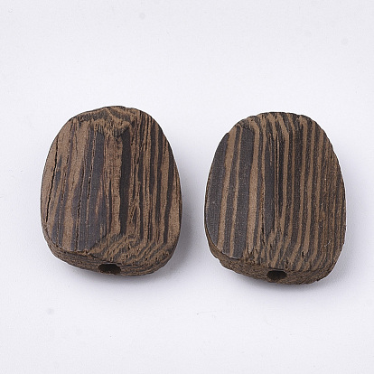 Natural Wenge Wood Beads, Undyed, Oval