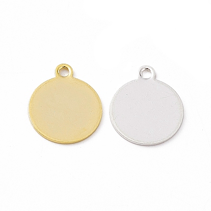 Brass Pendants, Cadmium Free & Lead Free, Flat Round Charm