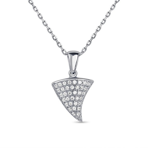 Tinysand 925 ожерелье из стерлингового серебра с кубическим цирконием и треугольной геометрией, 17 дюйм