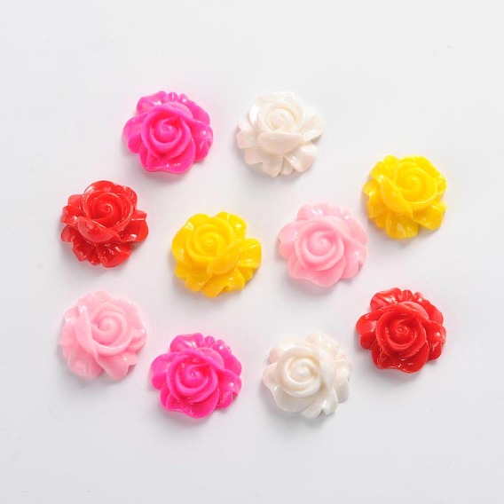 Resin Cabochons, Flower, 16x15x9mm