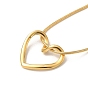 304 Stainless Steel Heart Pendant Necklace with Round Snake Chains