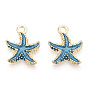 Подвески из эмали и сплава, морская звезда / морские звезды, золотой свет