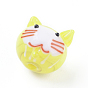 Handmade Lampwork Kitten Beads, Cartoon Cat Head