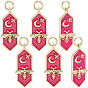 6Pcs Brass Micro Pave Cubic Zirconia Pendants, Bees, with Enamel and Jump Ring